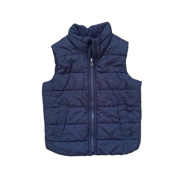 Gap Navy Fleece Lined Puffer Vest 5 - Picture 1 of 4